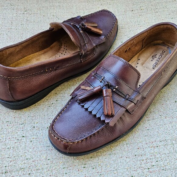 Dockers Men Brown Leather Upper Freestone Slip On Moccasin Shoes Size 9M main image 7